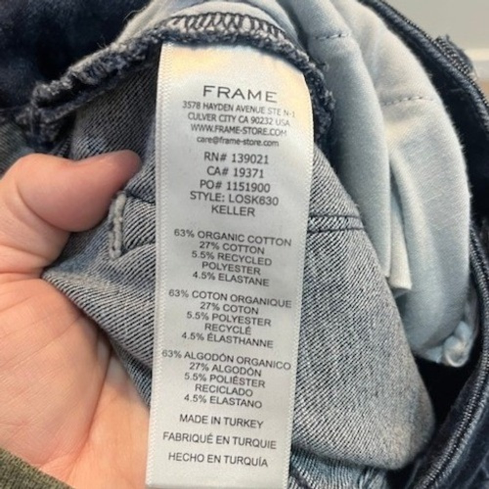 FRAME Le One Skinny Jeans Dark Wash High Rise Stretch Denim Women's Size 1 - Picture 5 of 5